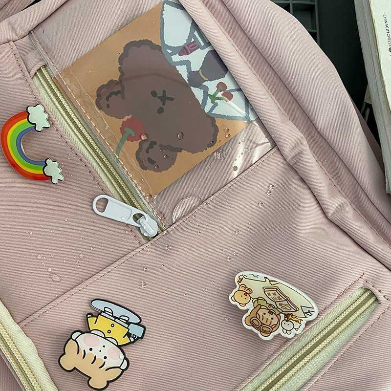 Korean Waterproof Nylon Small Backpack Women Fashion Mini Travel Backpacks Schoolbag for Tennager Girls Kawaii Shoulder Bags 210911