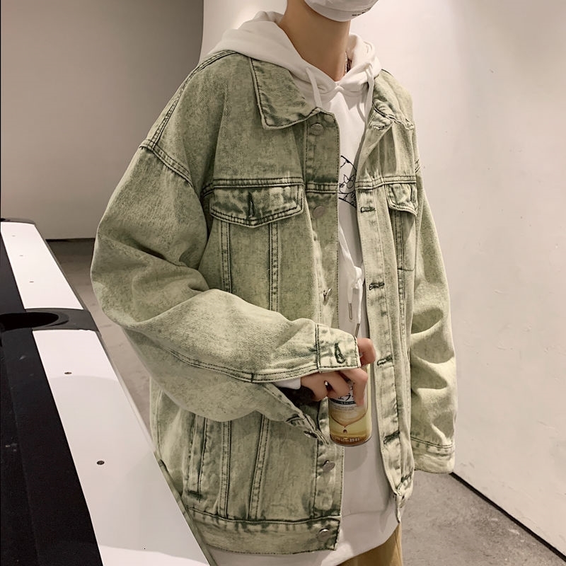 2021 New Washed Korean Style Denim Trendy Jacket Trend Outerwear Loose Green/blue Lapel Collar Color Coats Plus Size M-2xl Trs3, Light green.
2021 New Washed Korean Style Denim Trendy Jacket Trend Outerwear Loose Green/blue Lapel Collar Color Coats Plus Size M-2xl Trs3, Light green.