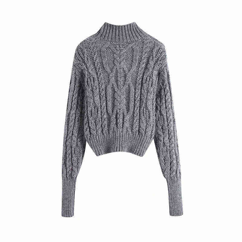 Evfer Women Autumn Fashion Knitted Za Gray Turtleneck Pullover Tops Female Casual Long Sleeve Short Thick Sweaters Girls Jumpers Y1110
Evfer Women Autumn Fashion Knitted Za Gray Turtleneck Pullover Tops Female Casual Long Sleeve Short Thick Sweaters Girls Jumpers Y1110