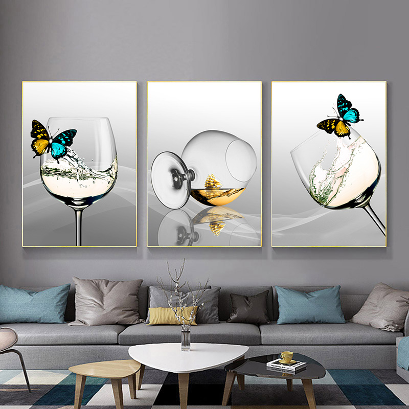 Restaurant Kitchen Boblet Butterfly Art Cuadros Unframed Decorative Painting Pictures Printed On Canvas Modern Home Decor