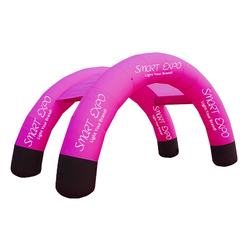 Inflatable Dual Round Arch Entrance 0.75xW6xH3m Event Archway Canopy with Full Color Printing and Blower