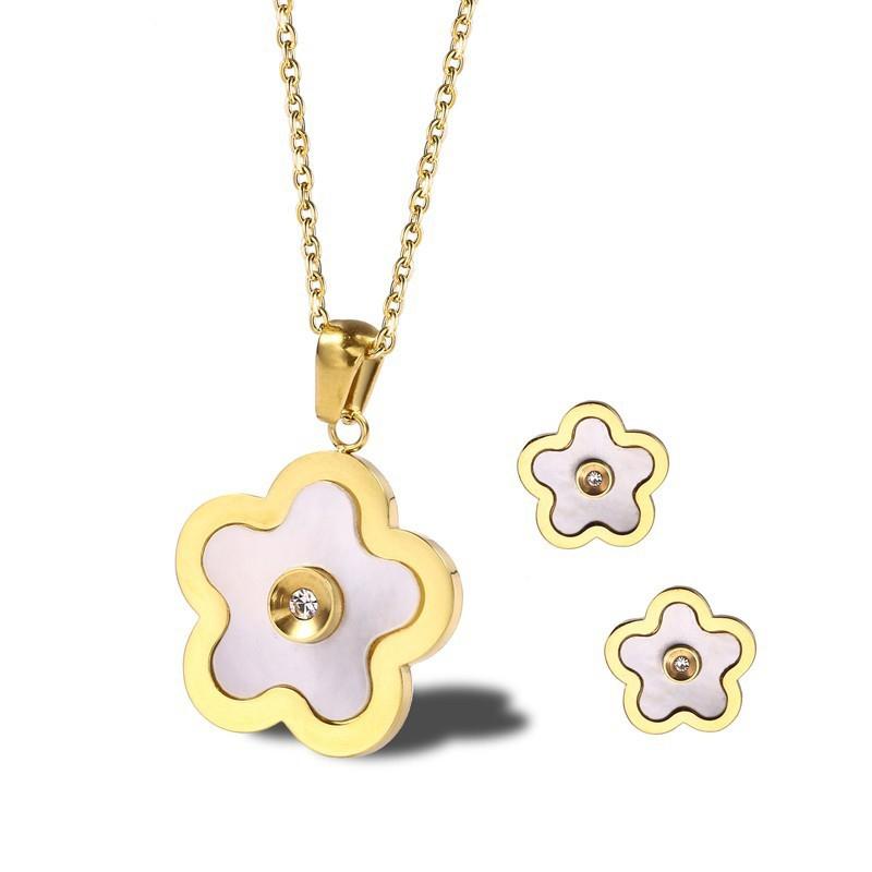 Earrings & Necklace RIR Elegant Women Flower Shape Opal With Stud Jewellery Gold Stainless Steel Wedding Jewelry Sets, As pic
Earrings & Necklace RIR Elegant Women Flower Shape Opal With Stud Jewellery Gold Stainless Steel Wedding Jewelry Sets, As pic