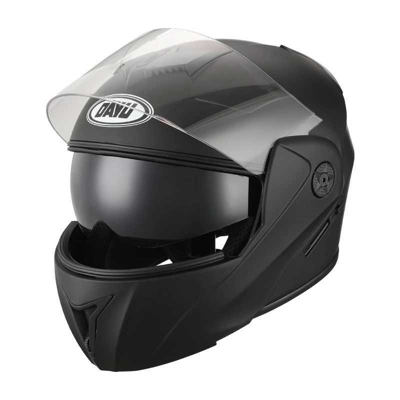 Motorcycle Helmet Flip Up Helmet Motorbike Modular Dual Lens Visors For Adults Full Face Safe Motocross Helm casque moto Q0630