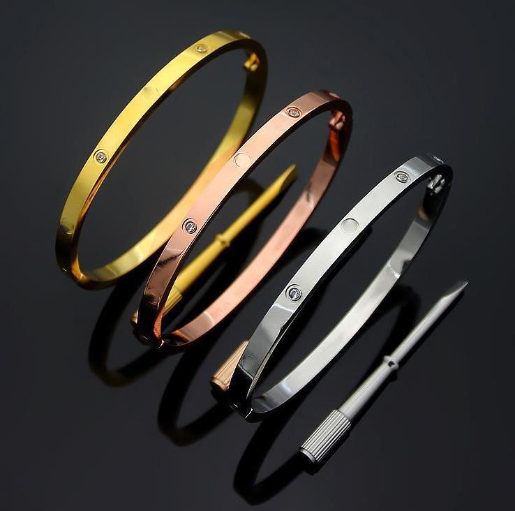 4mm thin Fashion Bangles Titanium steel Love Bracelets silver rose gold bracelet Bangles Women Men Screw Screwdriver Couple Bracelet, Black
4mm thin Fashion Bangles Titanium steel Love Bracelets silver rose gold bracelet Bangles Women Men Screw Screwdriver Couple Bracelet, Black