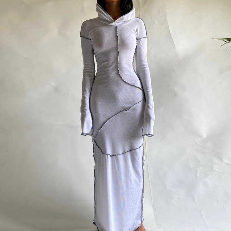 Women Hooded Dress Fashion Reverse Side Long Sleeve T Shirt Dresses Designers Casual Plus Size Fall Winter Lady Clothes 6colors