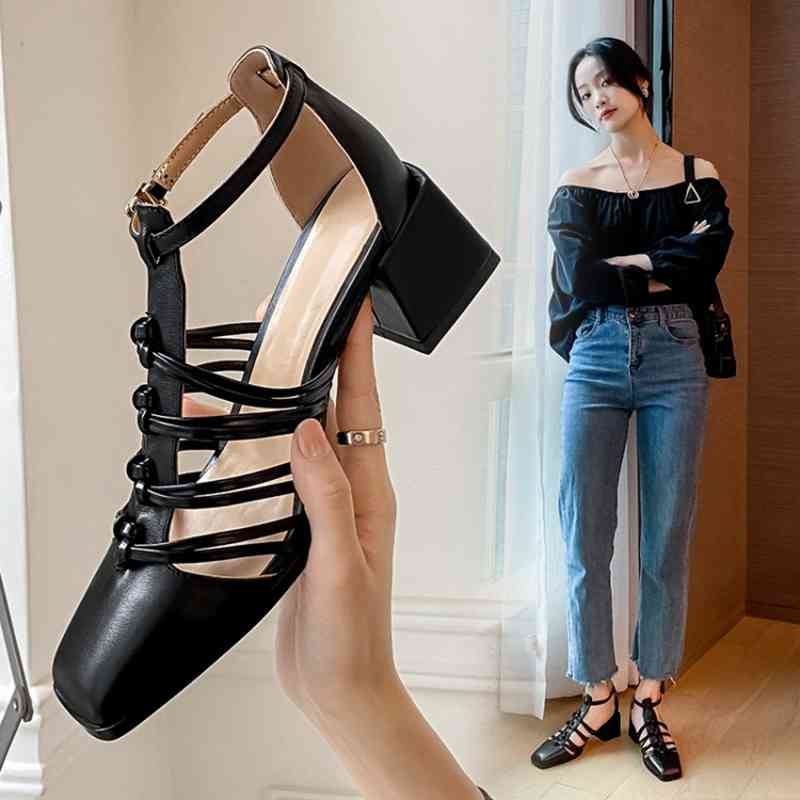 Sandals women's summer shoes Square toe cape gladiator heels modern sandals geunine leather high woven ERXS, 1# shoe box
Sandals women's summer shoes Square toe cape gladiator heels modern sandals geunine leather high woven ERXS, 1# shoe box