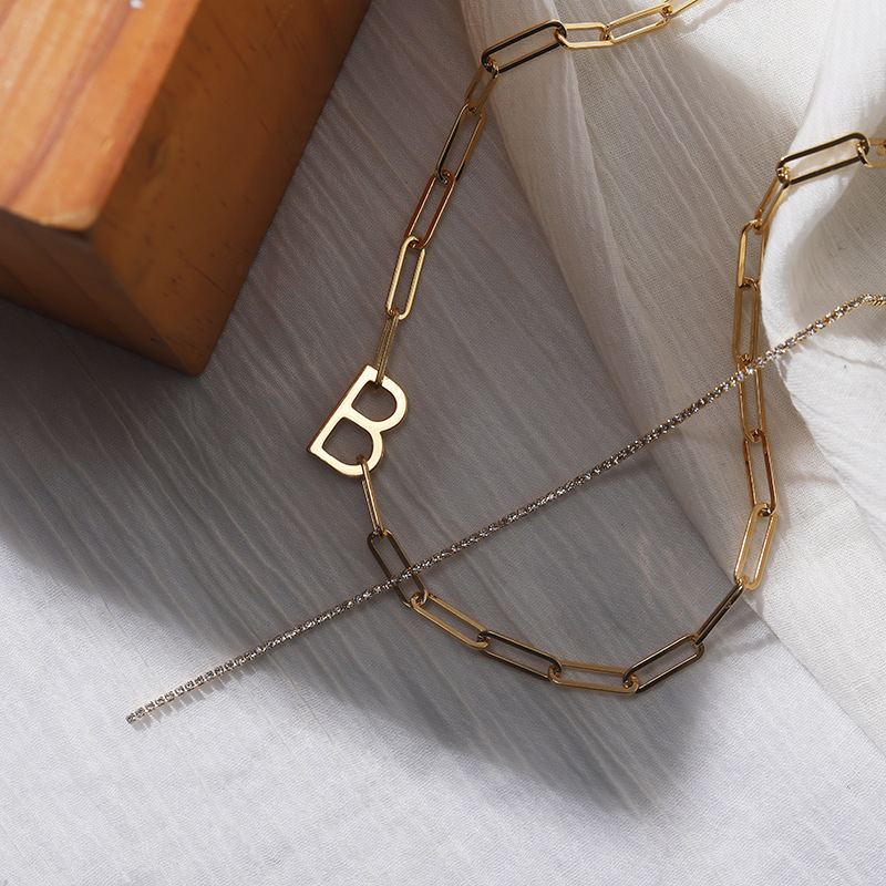 Deep Fuhua European and American style metal letter B Necklace clavicle chain ins net red light luxury niche design #5
Deep Fuhua European and American style metal letter B Necklace clavicle chain ins net red light luxury niche design #5
