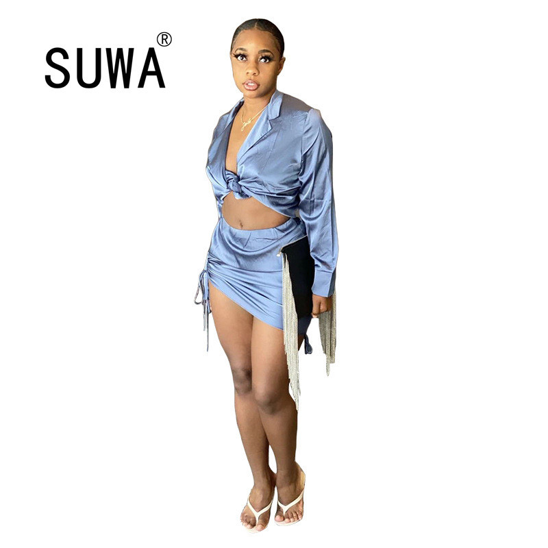 Two Piece Set Women Tunic Long Sleeve Shirt Blouse + Bodycon Mini Dress Stacked Skirts Sexy Club Party Spring Clothes 210525, Khaki
Two Piece Set Women Tunic Long Sleeve Shirt Blouse + Bodycon Mini Dress Stacked Skirts Sexy Club Party Spring Clothes 210525, Khaki