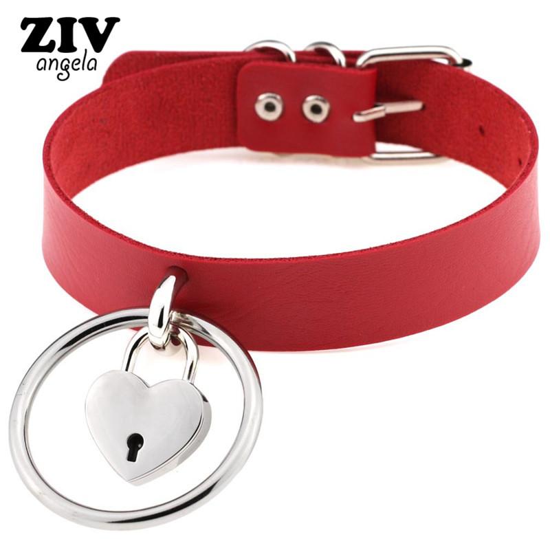Pendant Necklaces Fashion Punk Goth Love Big Circle Yoke Animation Necklace Black / Red Leather Neck For Women Collier Bijoux
Pendant Necklaces Fashion Punk Goth Love Big Circle Yoke Animation Necklace Black / Red Leather Neck For Women Collier Bijoux