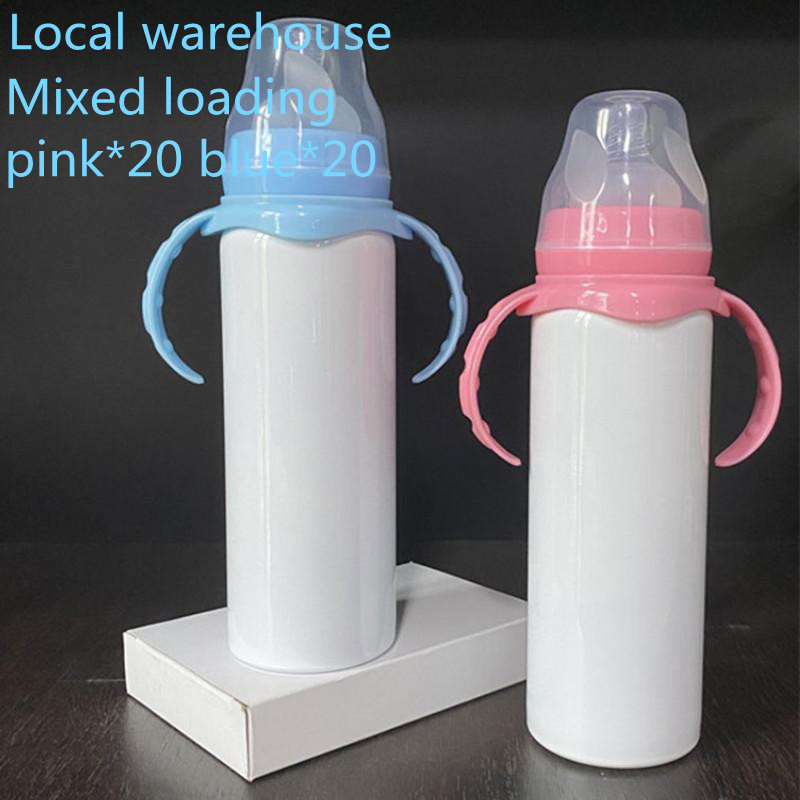 Local Warehouse 8oz Sublimation tumblers baby Bottle Mixed color STRAIGHT Feeding Bottles Stainless Steel kids Cup with Nipple Handle, Pink*20 blue*20
Local Warehouse 8oz Sublimation tumblers baby Bottle Mixed color STRAIGHT Feeding Bottles Stainless Steel kids Cup with Nipple Handle, Pink*20 blue*20