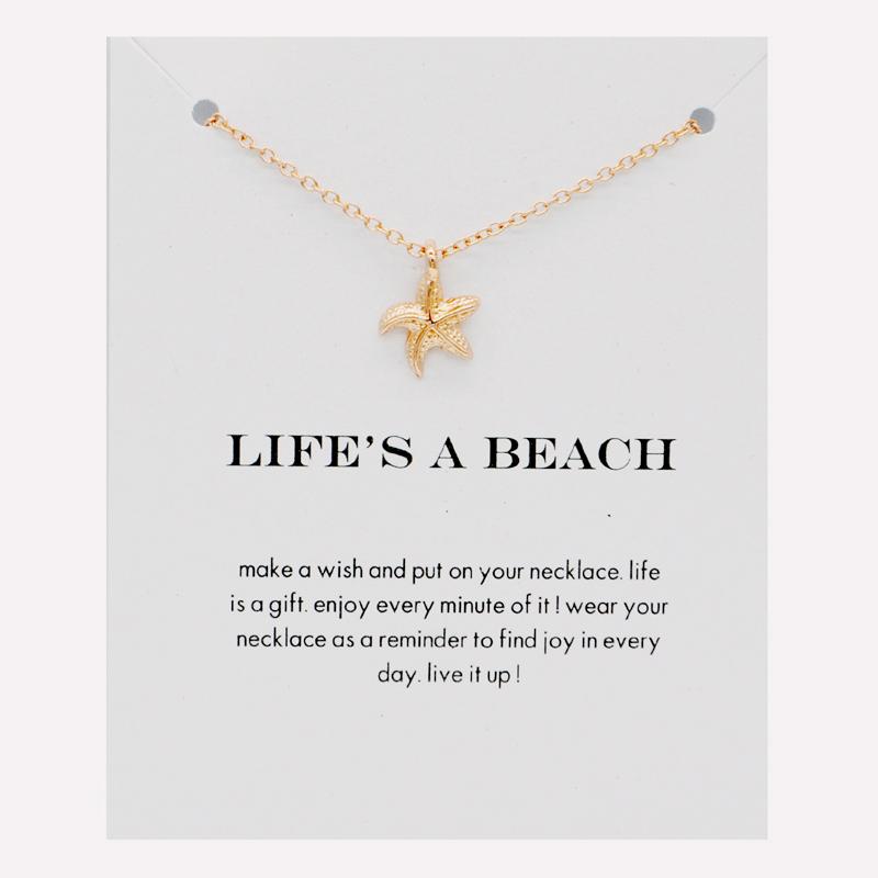 Pendant Necklaces Selling Life's A Beach Starfish Summer Necklace Women Friendship Statement Everyday Jewelry With Card
Pendant Necklaces Selling Life's A Beach Starfish Summer Necklace Women Friendship Statement Everyday Jewelry With Card