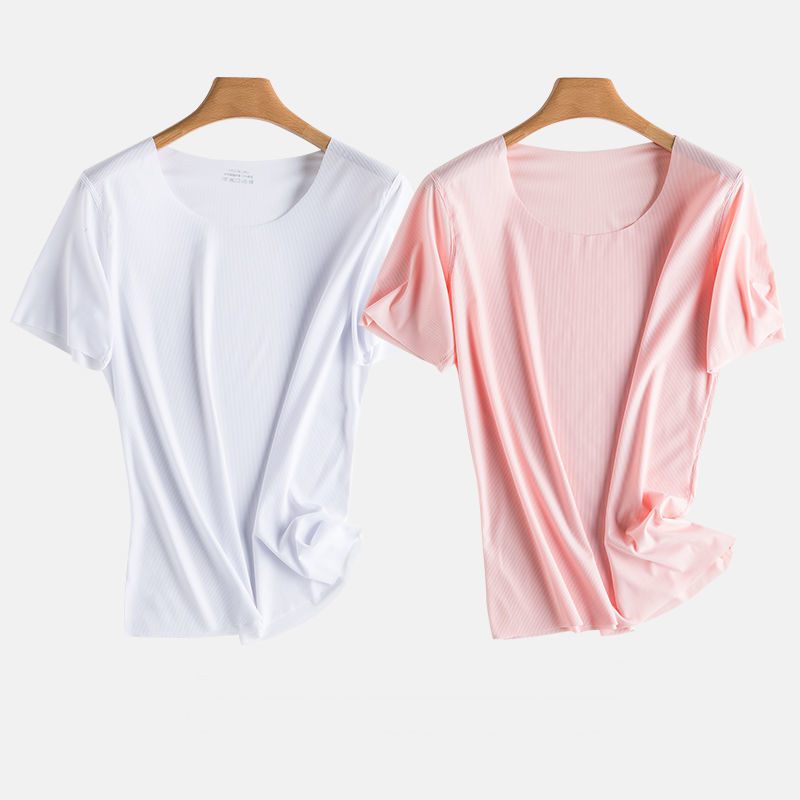 2pcs/Lot Women's Ice Silk T Shirts O Neck Thin Top Tees Summer Slim Breathable Casual Sport Tee for Female Cooling Tops DZe, Dusty pink
2pcs/Lot Women's Ice Silk T Shirts O Neck Thin Top Tees Summer Slim Breathable Casual Sport Tee for Female Cooling Tops DZe, Dusty pink