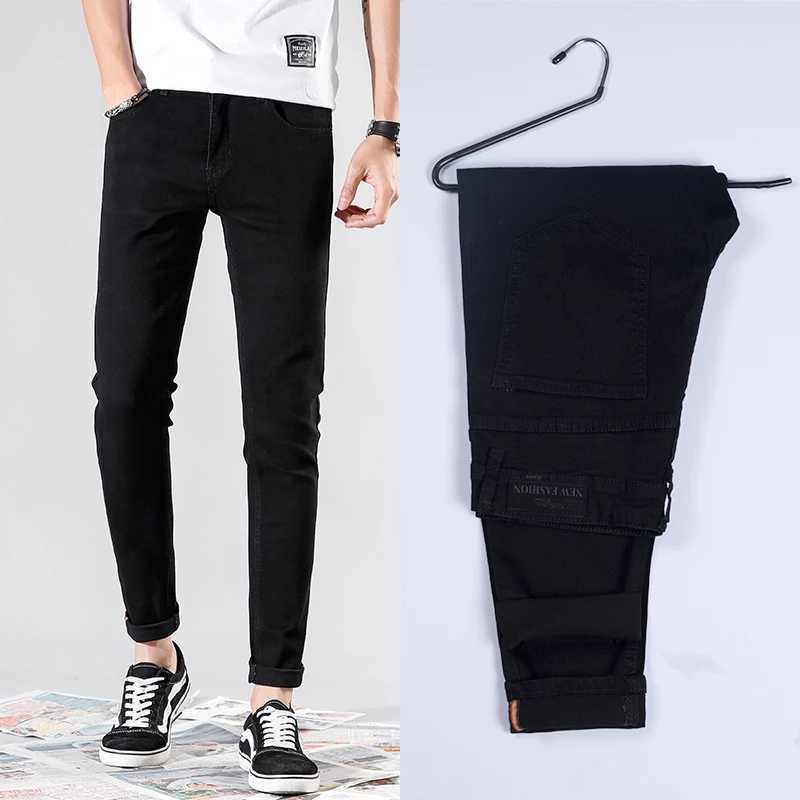 2021 New Men Stretch Skinny Jeans Fashion Casual Slim Fit Denim Trousers Blue Black White Sky blue Pants Male Brand Clothes X0621