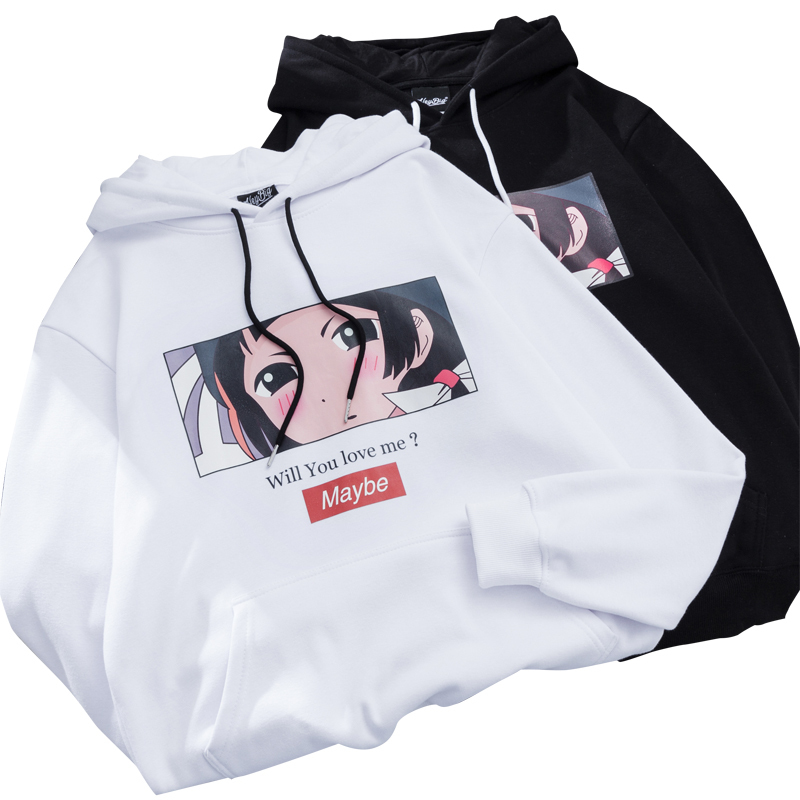 YouGeMan Harajuku Streetwear Hoodies For Women Long Sleeve Hooded Sweatshirt Korean Ulzzang Print Fleece Sweatshirts Female Coat 201201