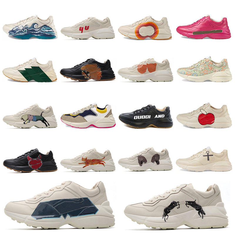 Rhyton Vintage Leather Sneakers Mens Designer shoes Womens Casual Shoes Classic White Leather Thick Sole Vintage Trainer Dad Shoes X547#7854, Black
Rhyton Vintage Leather Sneakers Mens Designer shoes Womens Casual Shoes Classic White Leather Thick Sole Vintage Trainer Dad Shoes X547#7854, Black