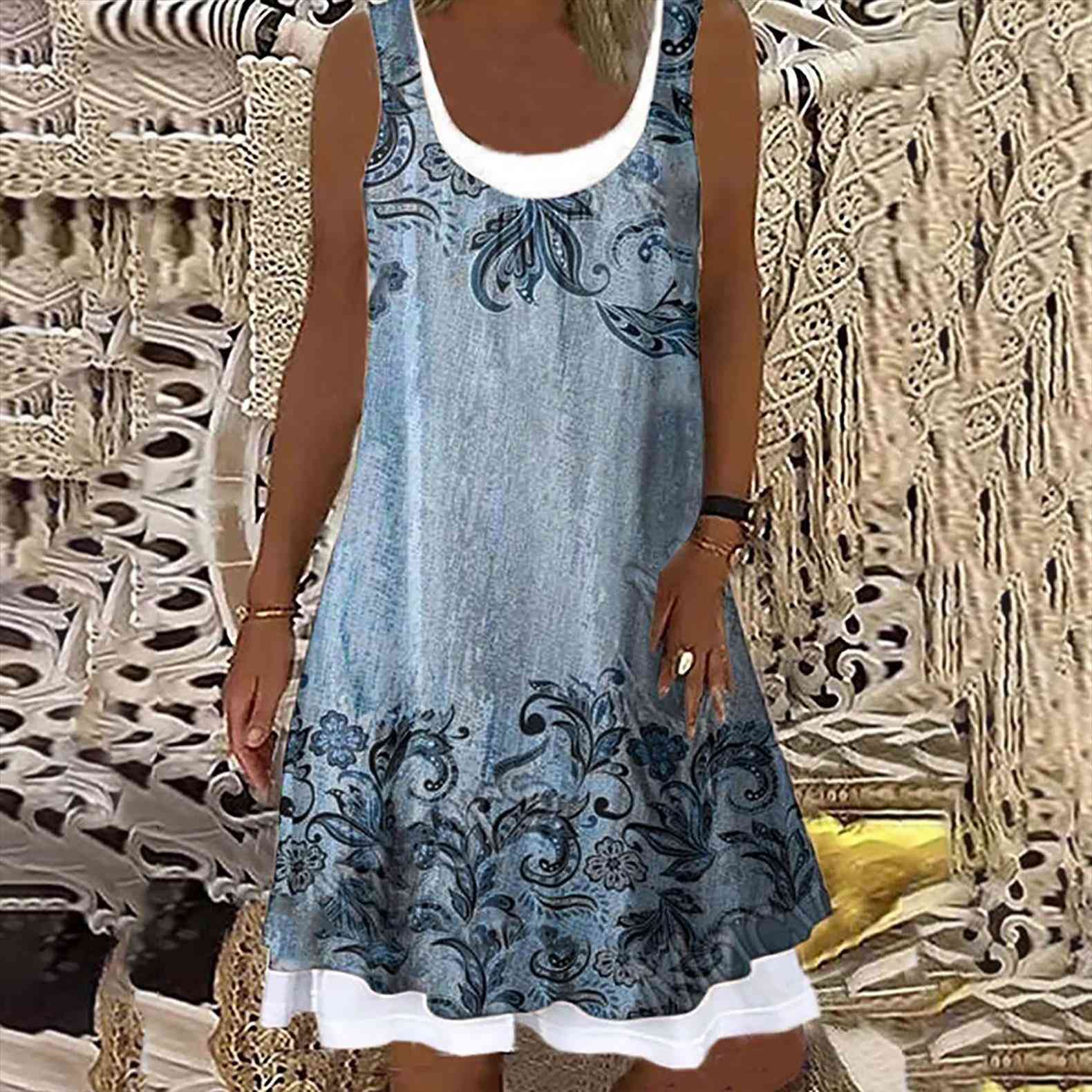 hillsionly plus size summer tank women dresses sleeveless casual floral for robe femme, Black;gray
hillsionly plus size summer tank women dresses sleeveless casual floral for robe femme, Black;gray