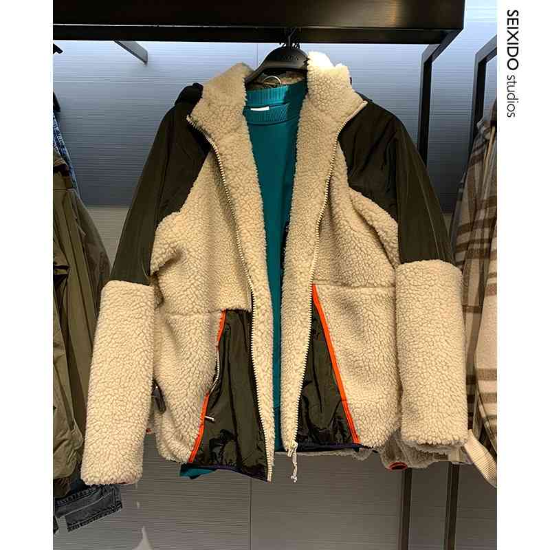 Za men's spring and autumn new Hooded Fleece Jacket lamb splicing loose coat 3548310 3548 / 310, Creamy-white
Za men's spring and autumn new Hooded Fleece Jacket lamb splicing loose coat 3548310 3548 / 310, Creamy-white