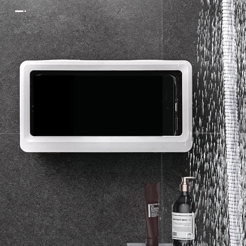 Cell Phone Mounts & Holders Bathroom Toilet Mobile Holder Box Wall Mounted Shower Storage Bracket Watching Case Waterproof Soap R8E0
