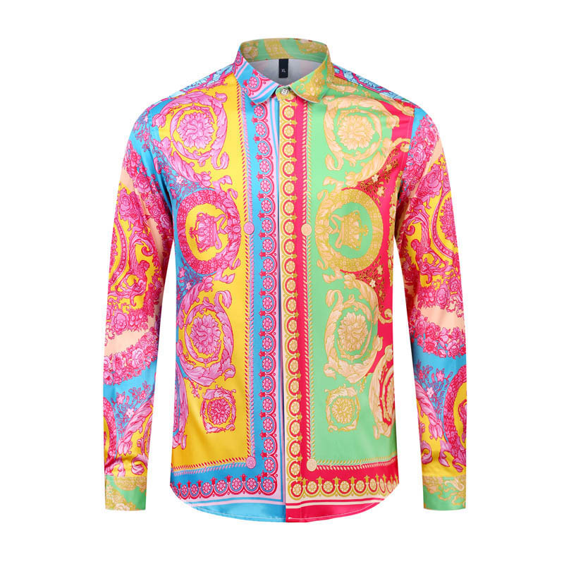 Brand 2021 New Mens Dress Shirts Fashion Casual Shirt Men Medusa Shirts Gold Floral Print Slim Fit Shirts Men
Brand 2021 New Mens Dress Shirts Fashion Casual Shirt Men Medusa Shirts Gold Floral Print Slim Fit Shirts Men