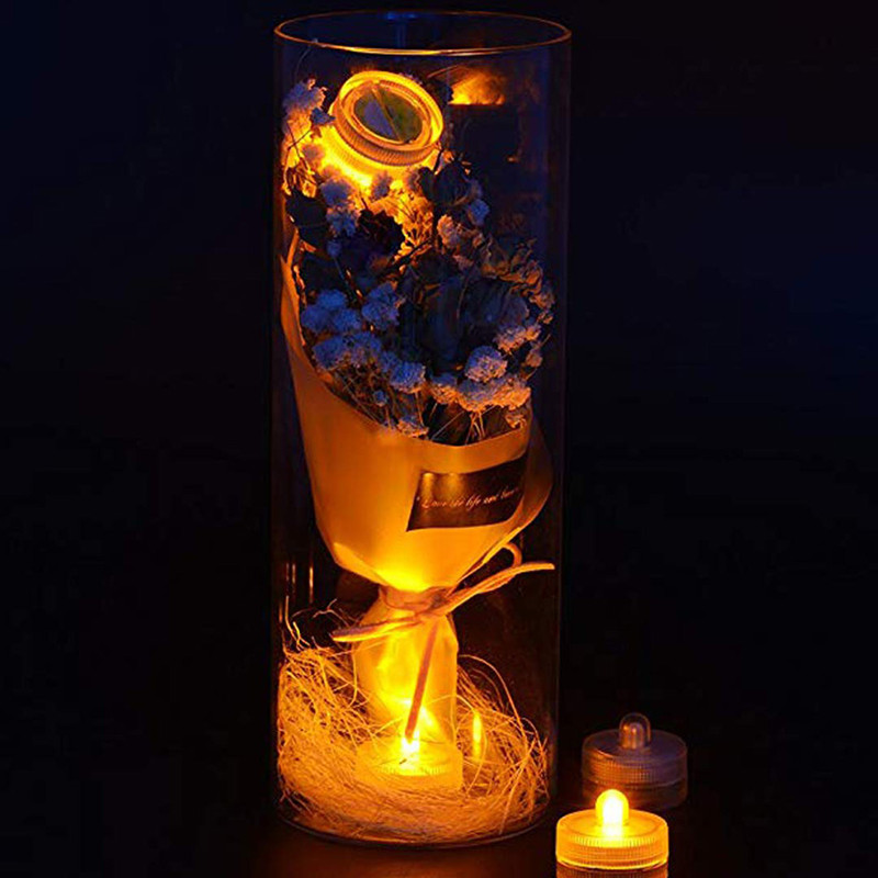 Submersible LED Lights Waterproof Underwater LEDS Candles Tea night Light for Events Wedding Centerpieces Vase Floral Xmas Holiday
