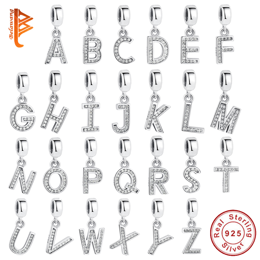 A to Z 925 Sterling Silver Alphabe Bead Charms Fit Pandora Bracelets&Necklace Pure Cubic Zircon Women Wedding Jewelry Gift Q0531
A to Z 925 Sterling Silver Alphabe Bead Charms Fit Pandora Bracelets&Necklace Pure Cubic Zircon Women Wedding Jewelry Gift Q0531