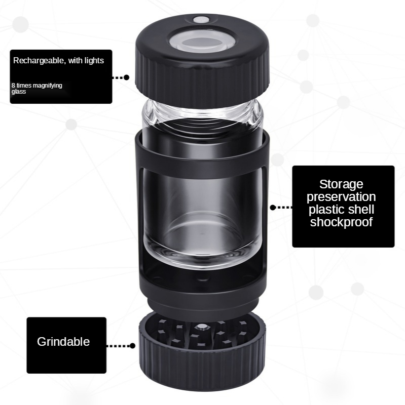 Tobacco jars storage jars cigarette grinder with LED light tobacco jar enlargement tobacco jar glass moisture-proof sealed jar bong
Tobacco jars storage jars cigarette grinder with LED light tobacco jar enlargement tobacco jar glass moisture-proof sealed jar bong