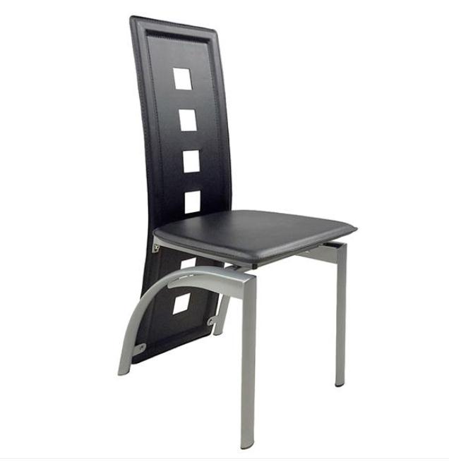 4pcs High Grade PVC Leather Comfortable Dining Room Furniture Chairs Black kitchen assesories stools desk