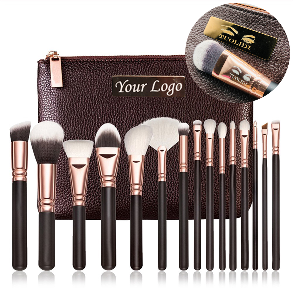 15pcs Makeup Brush set high quality synthetic hair black professional make up brushes with bag
15pcs Makeup Brush set high quality synthetic hair black professional make up brushes with bag
