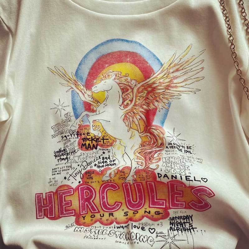 Boho inspired white graphic tee Women casual cotton short sleeve tshirt women New fashion female T-shirt rainbow print girl tops 210306