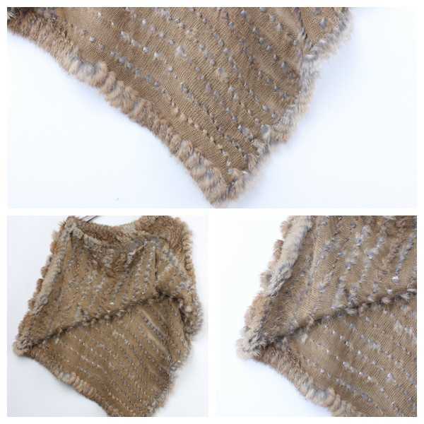 Real Rabbit Fur Knitted Poncho Vest Fashion Wrap Coat Shawl Lady Scarf Natural Wedding Party Wholesale Cape 211020