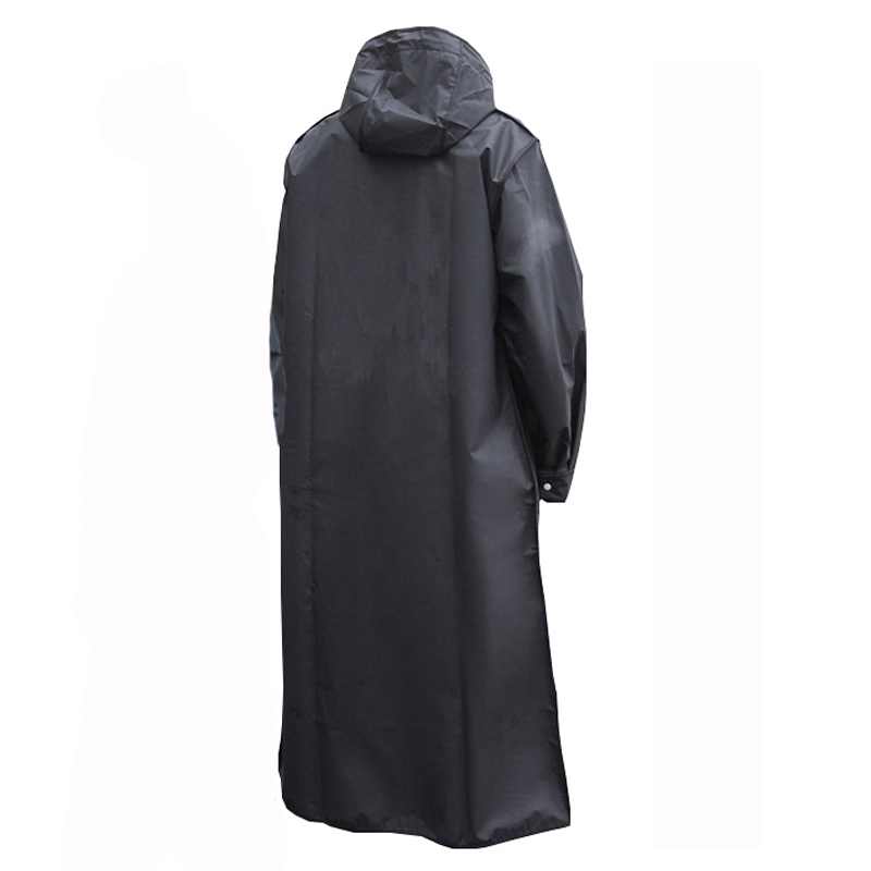 Black Fashion Adult Waterproof Long Raincoat Women Men Rain coat Hooded For Outdoor Hiking Travel Fishing