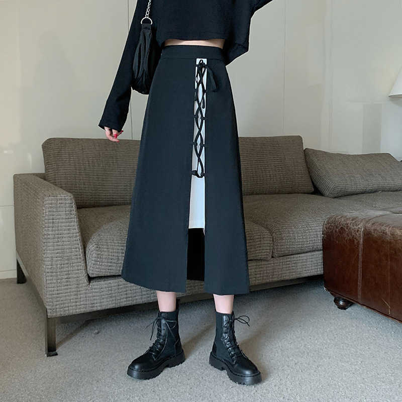 Spring and Summer Korean Casual Fashion Loose Women's Skirts Elegant Sweet Stitching Side Slit High Waist Skirt 210615, Black
Spring and Summer Korean Casual Fashion Loose Women's Skirts Elegant Sweet Stitching Side Slit High Waist Skirt 210615, Black