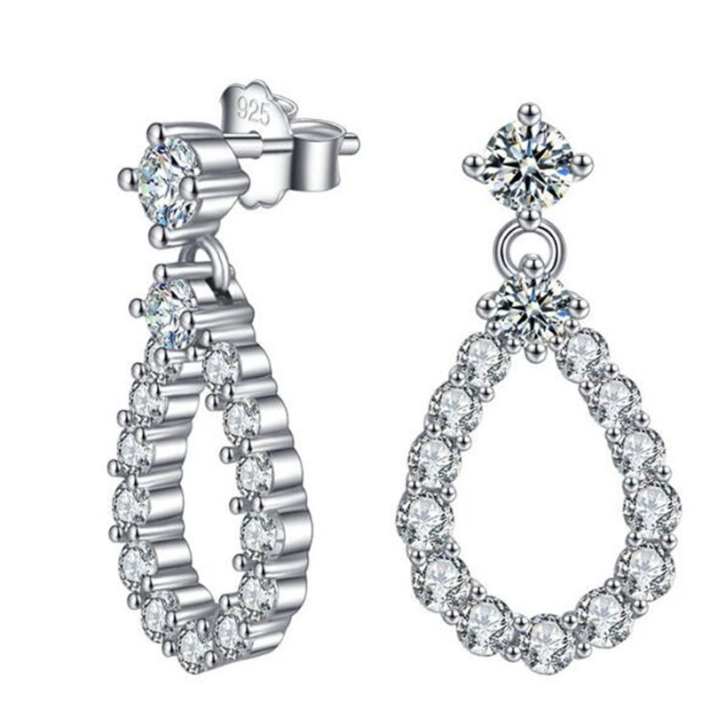 Choucong Brand New Jewelry Sterg Sier Party Water Drop Hollow 5A Cubic Zircon CZ Dia Women Wedding Dangle Earring Gift