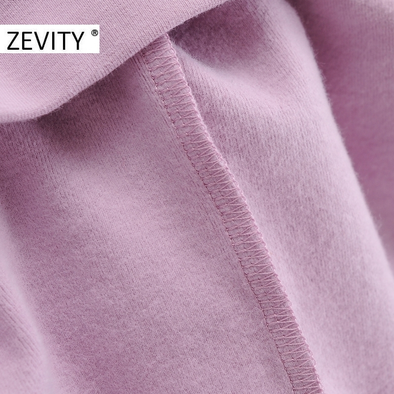 Zevity New Women fashion ruffles long sleeve casual loose sweatshirts femme basic o neck leisure hoodies chic pullover tops S403 201217