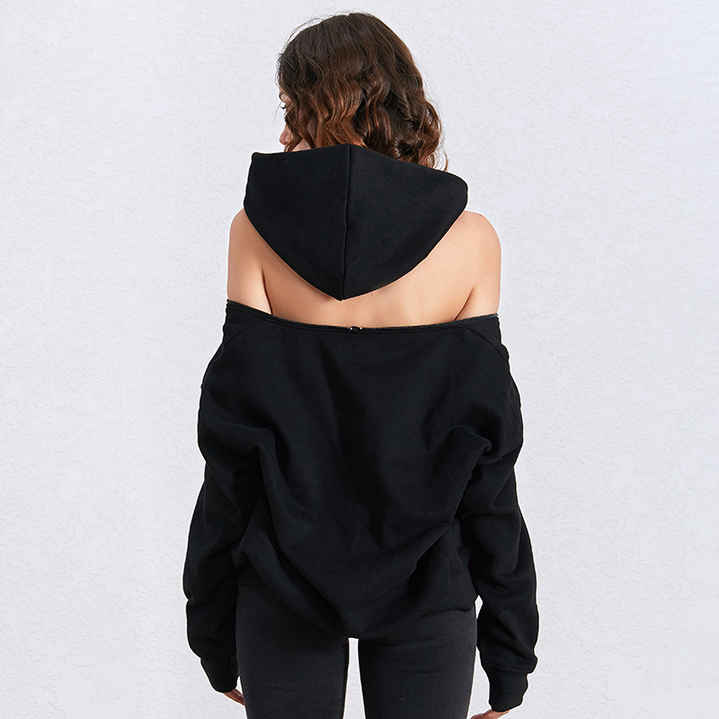 TWOTWINSTYLE Fashion Zipper Sexy Hoodies Tops Female Long Sleeve Casual Sweatshirt Women Autumn Winter New Big Sizes 201102