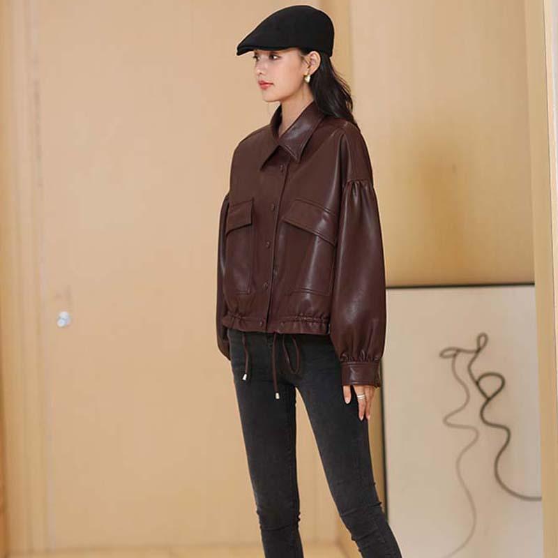 Women's Leather & Faux Jacket Women Loose Soft Vintage Locomotive Clothing Short Pu Drawstring Coat Female Punk Autumn Streetwear Outwear, Black
Women's Leather & Faux Jacket Women Loose Soft Vintage Locomotive Clothing Short Pu Drawstring Coat Female Punk Autumn Streetwear Outwear, Black