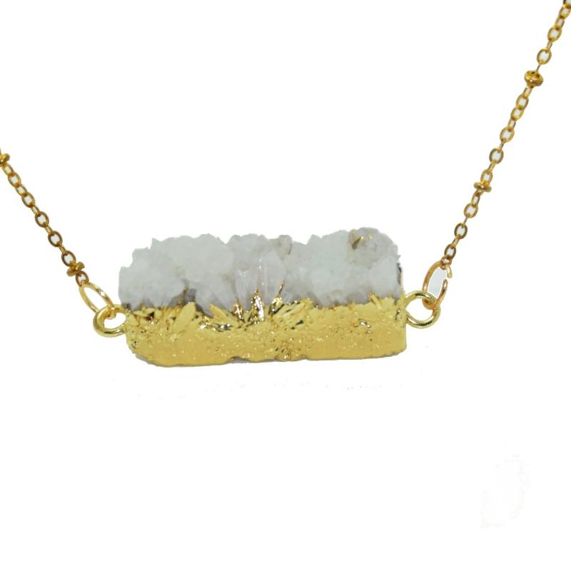 Pendant Necklaces Gold Plating Rectangle Natural Rough Stone Druzy Connector Necklace,natural Raw Geode Drusy Necklace
Pendant Necklaces Gold Plating Rectangle Natural Rough Stone Druzy Connector Necklace,natural Raw Geode Drusy Necklace