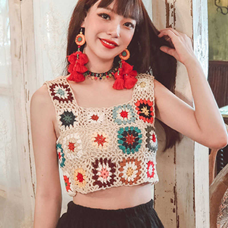 Sexy embroidery Women Ladies Summer Slim sleevelessT Shirt Casual Solid V Neck Knitted Short Tops 210625