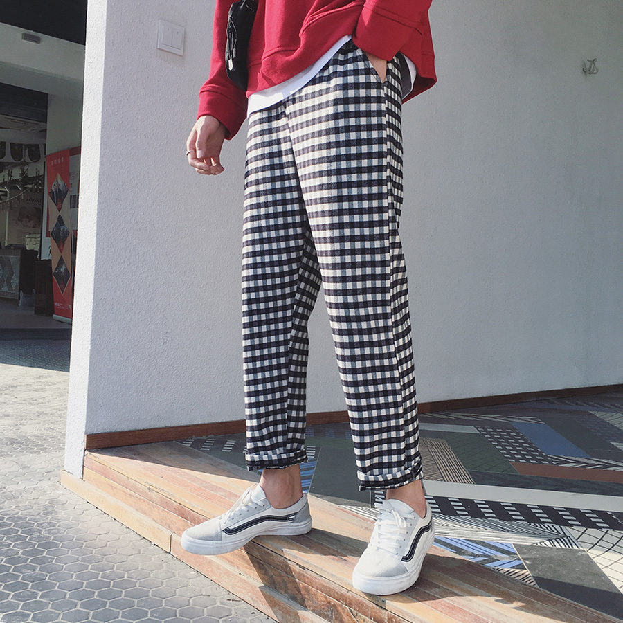 2021 New Men's Lattice Printing Loose Leisure Trousers Male Two Color Casual Fashion Trend Haren Pants Plus Size M-2xl 2sa7, Black white 
2021 New Men's Lattice Printing Loose Leisure Trousers Male Two Color Casual Fashion Trend Haren Pants Plus Size M-2xl 2sa7, Black white