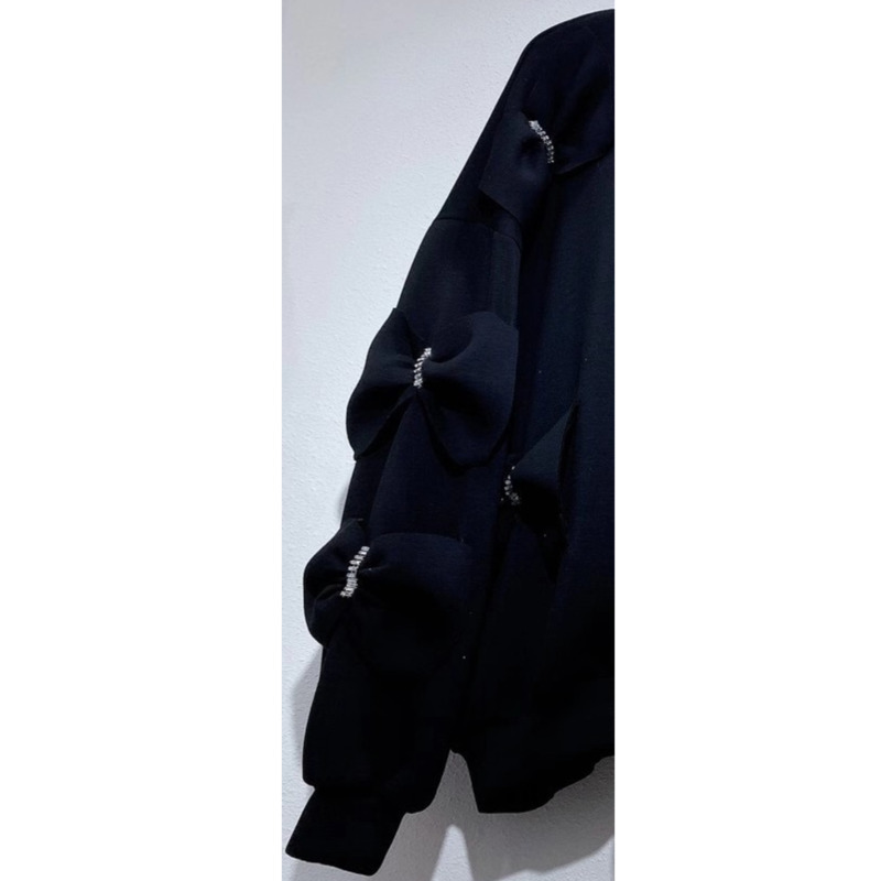 DEAT Autumn/winter New Women Casual Long Sleeve Round Neck Pullovers Bow Decoration Loose Cotton Sweatshirt RC106 201204