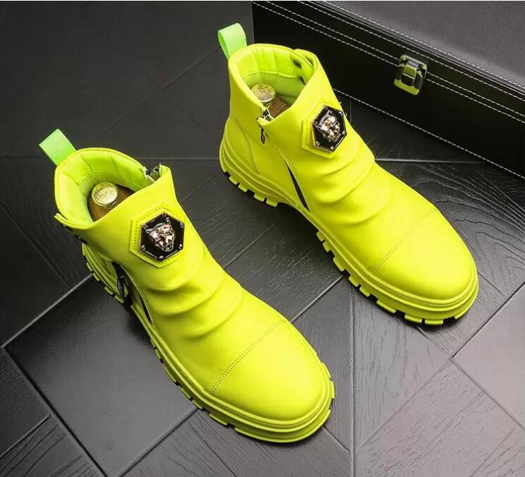 Men Fashion Casual Ankle Boots Autumn Punk Style Trend Shoes Male Leather High Top Hip Hop Sneakers White black
Men Fashion Casual Ankle Boots Autumn Punk Style Trend Shoes Male Leather High Top Hip Hop Sneakers White black