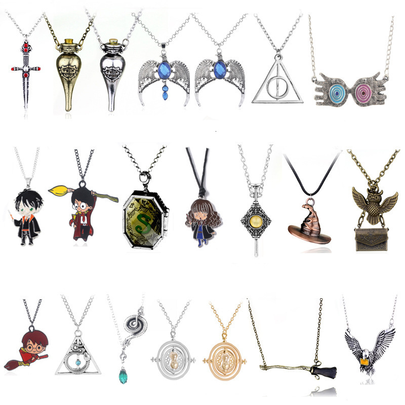 

necklace Nelace Movie Harry time Potter converter hourglass owl potion bottle Deathly Hallows Pendant