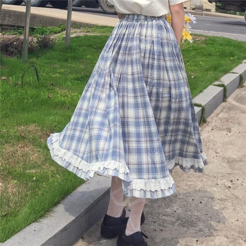 Skirts Women Lovely Tender Blue All-match Summer Stylish Plaid Leisure Preppy Girls Ulzzang Design Kawaii Elastic Waist
Skirts Women Lovely Tender Blue All-match Summer Stylish Plaid Leisure Preppy Girls Ulzzang Design Kawaii Elastic Waist