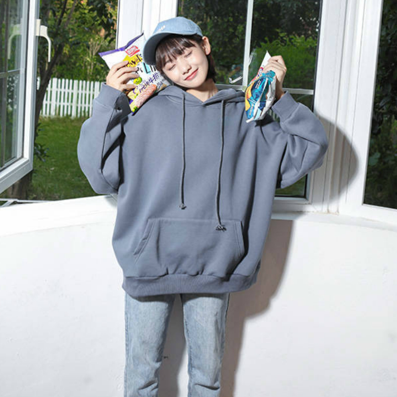 Pullovers korean style oversize Hoodies Women long Sleeve plus size Loose clothes Chic Simple Harajuku Hip-hop Sweatshirts 201201