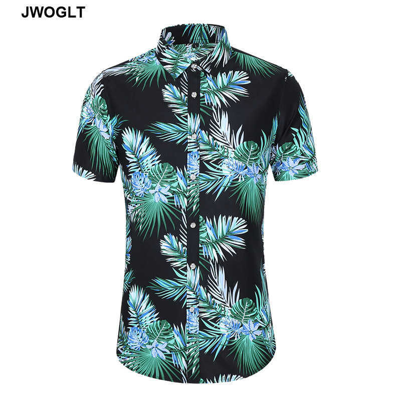 Pack Of 5PC Wholesale US/EU Size Summer Fashion Hawaiian Shirt Floral Printed Short Sleeve Beach Shirts Drop S-2XL 210528