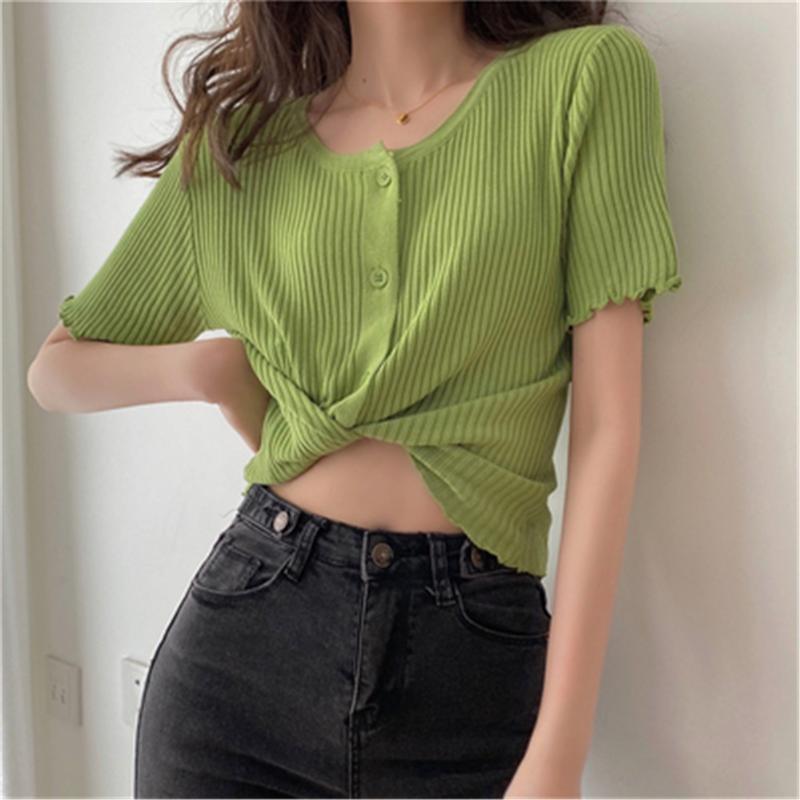 Women's Knits & Tees Fashion Ice Silk Knitted Sweater Female Summer 2022 Korean Temperament O-neck Solid Cardigans Loose Women Tops ZY5562, White
Women's Knits & Tees Fashion Ice Silk Knitted Sweater Female Summer 2022 Korean Temperament O-neck Solid Cardigans Loose Women Tops ZY5562, White