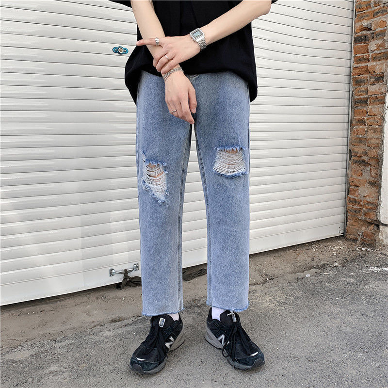 2021 New Ripped Wide-leg Men's Fashion Retro Casual Hole Jeans Men Streetwear Hip-hop Straight Denim Trousers Mens D4kh, Blue
2021 New Ripped Wide-leg Men's Fashion Retro Casual Hole Jeans Men Streetwear Hip-hop Straight Denim Trousers Mens D4kh, Blue