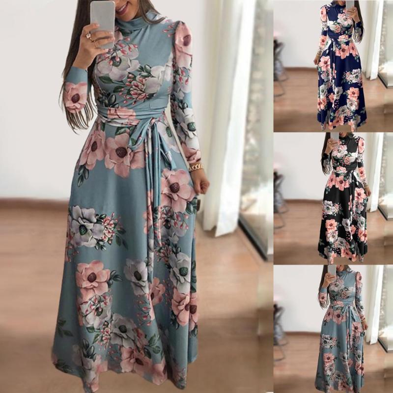 Casual Dresses Elegant Women Maxi Dress Floral Print Long Sleeve Round Neck Large Hem Belt For Dating Office Lady, Black;gray
Casual Dresses Elegant Women Maxi Dress Floral Print Long Sleeve Round Neck Large Hem Belt For Dating Office Lady, Black;gray