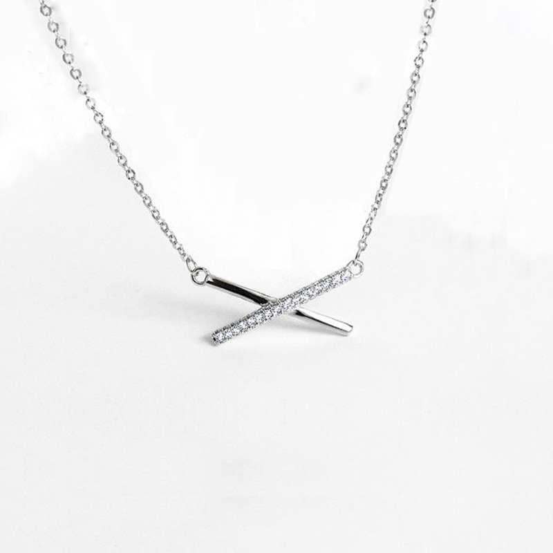 Alphabet X Clavicle Chain Cross X Necklace Clavicle Chain