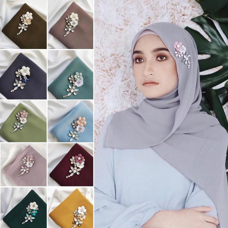 Scarves Muslim Women Hijab Turban Chiffon Flower Rhinestone Scarf Islamic Stole Long Maxi Head Wrap Shawl Headscarf Solid Color
Scarves Muslim Women Hijab Turban Chiffon Flower Rhinestone Scarf Islamic Stole Long Maxi Head Wrap Shawl Headscarf Solid Color